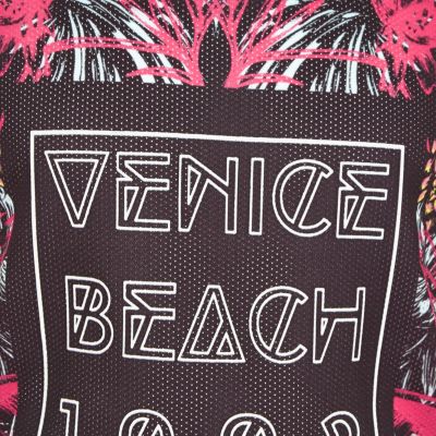 Boys black Venice Beach print vest